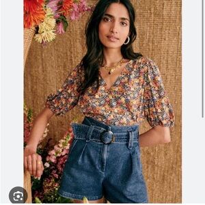 Sezane floral blouse